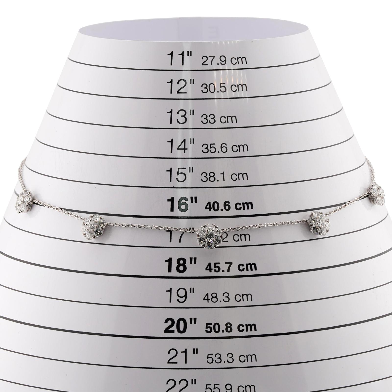 VAN CLEEF & ARPELS Collier à 5 fleurs Fleurette Diamond Platinum en vente 2