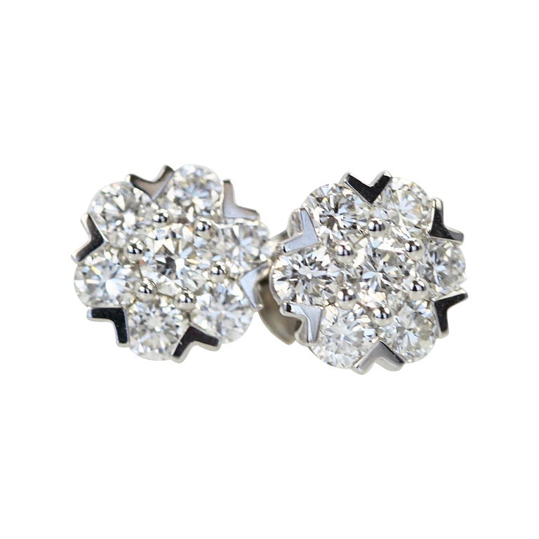 Van Cleef and Arpels Fleurette Diamond Stud Earrings at 1stDibs | van cleef  fleurette earrings, fleurette earstuds, fleurette van cleef