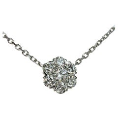 Van Cleef & Arpels Fleurette Diamond White Gold Large Pendant Necklace