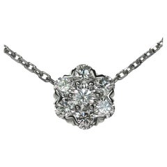 Van Cleef & Arpels Fleurette Diamond White Gold Small Pendant Necklace