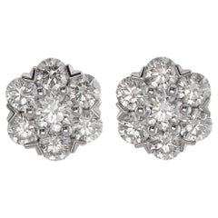 VAN CLEEF & ARPELS Orecchini a perno con diamante Fleurette in oro bianco