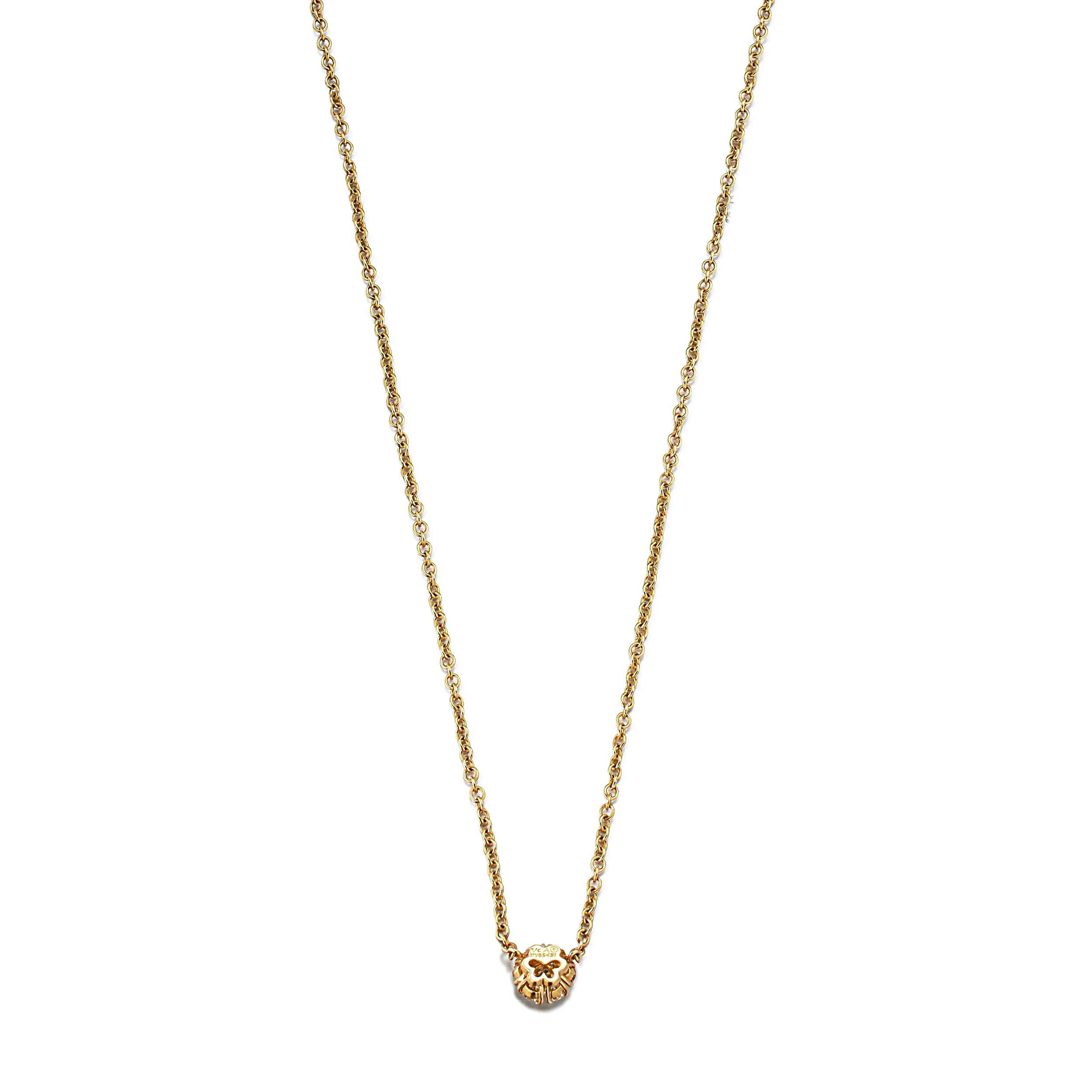 Die Van Cleef & Arpels Fleurette Diamant-Halskette aus Gelbgold ist eine Verkörperung von Raffinesse und zeitloser Eleganz und spiegelt das Engagement der Marke für Schönheit und hervorragende Handwerkskunst wider. Dieses exquisite Stück ist Teil
