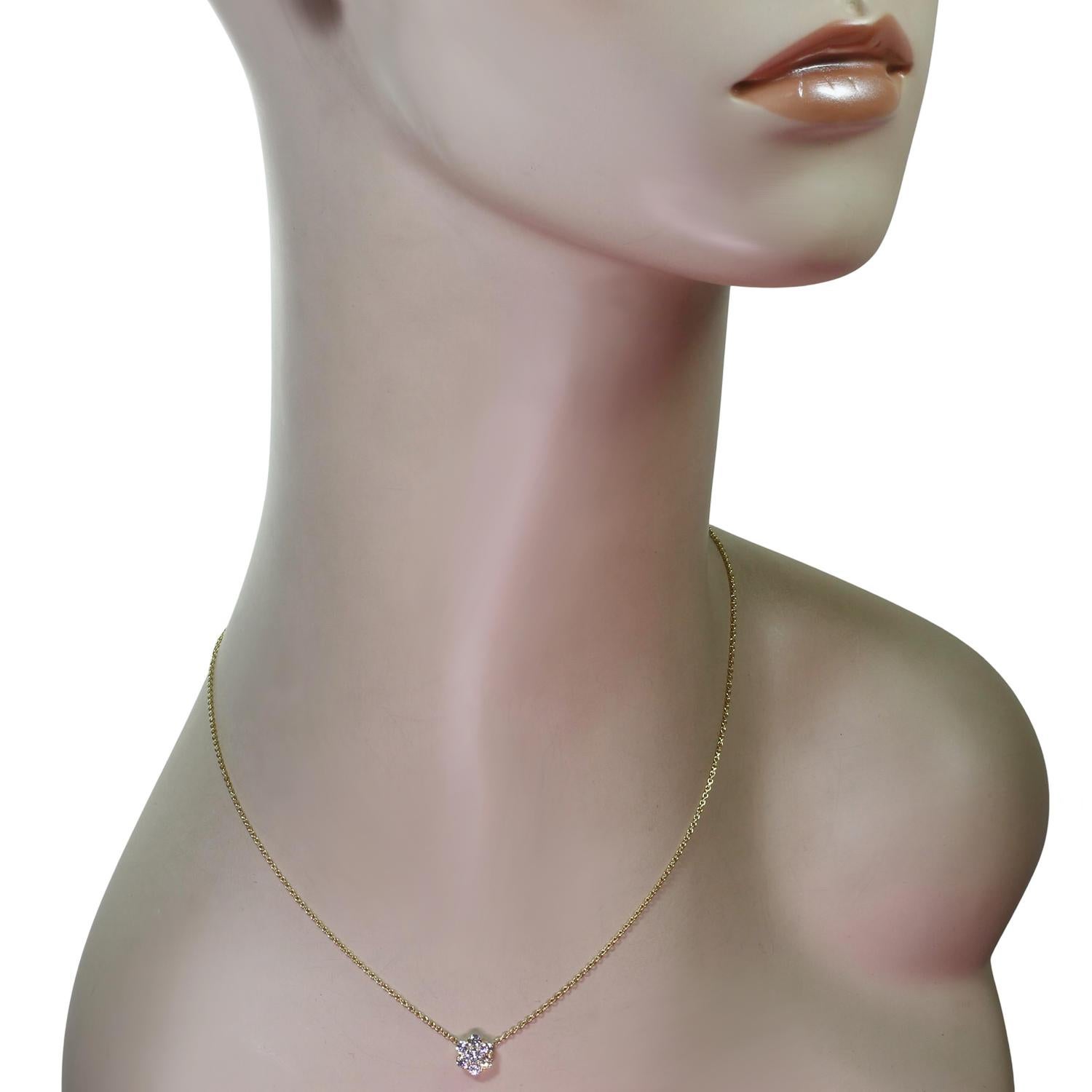 VAN CLEEF & ARPELS Gelbgold-Halskette mit Fleurette-Diamant-Anhänger im Zustand „Hervorragend“ im Angebot in New York, NY
