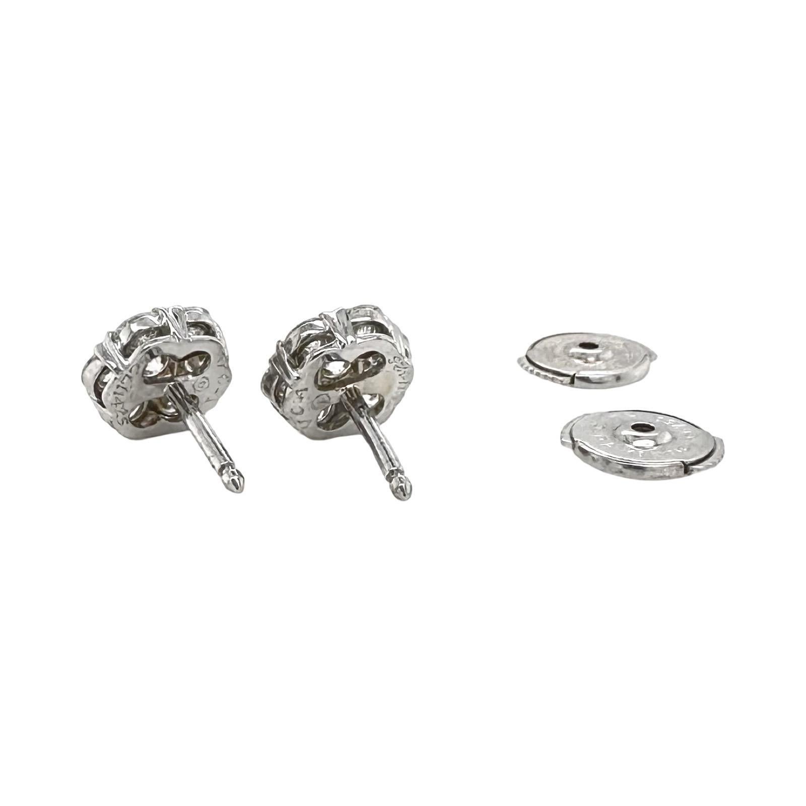  Van Cleef & Arpels Boucles d'oreilles Fleurette en or blanc 18 carats Pour femmes 