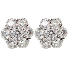 Van Cleef & Arpels Fleurette Earrings Small Ear Studs DEF IF to VVS 1.05 Carat