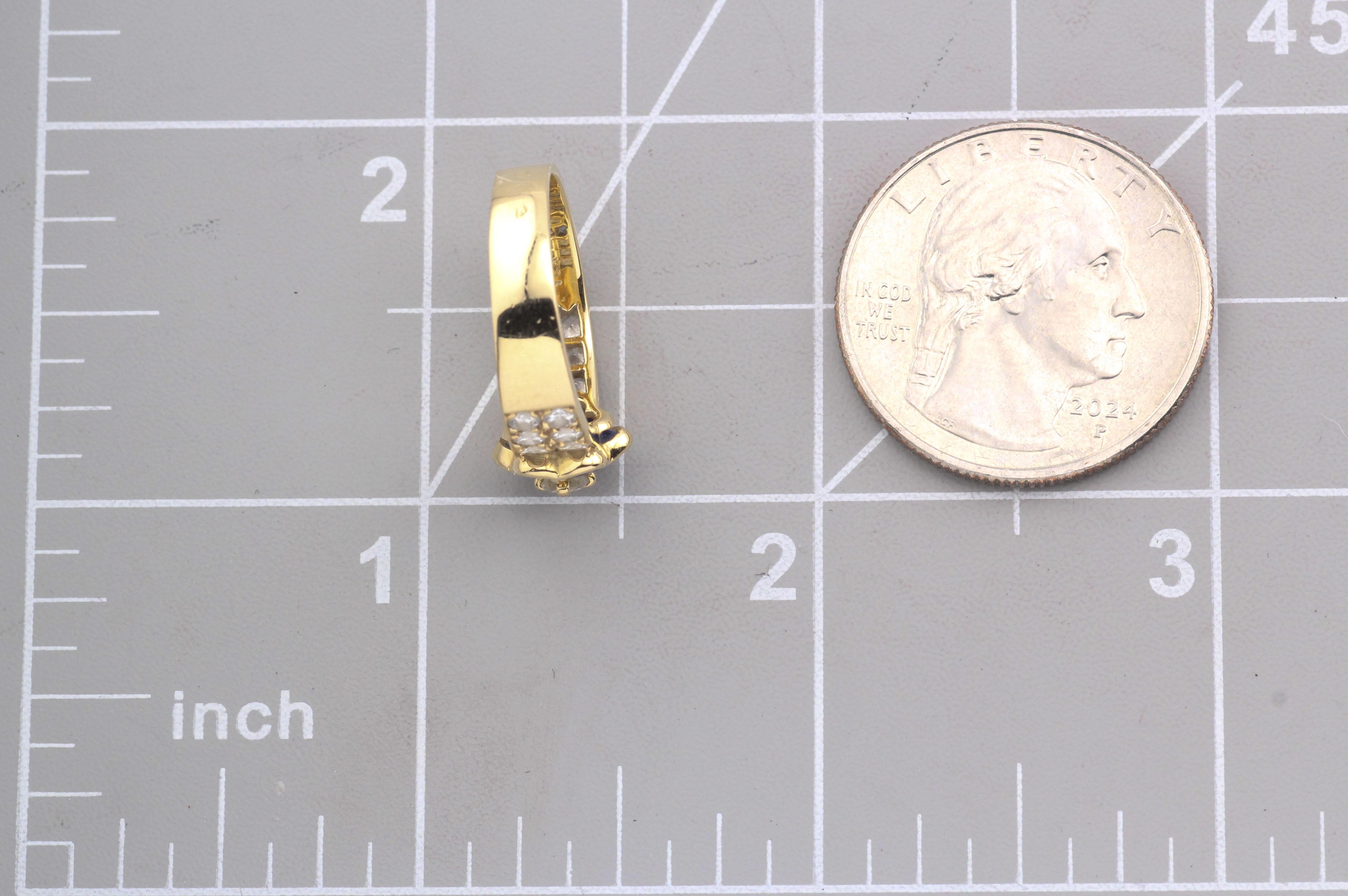 Van Cleef & Arpels Bague Fleurette en or jaune 18K saphir français diamant Taille 5 en vente 4