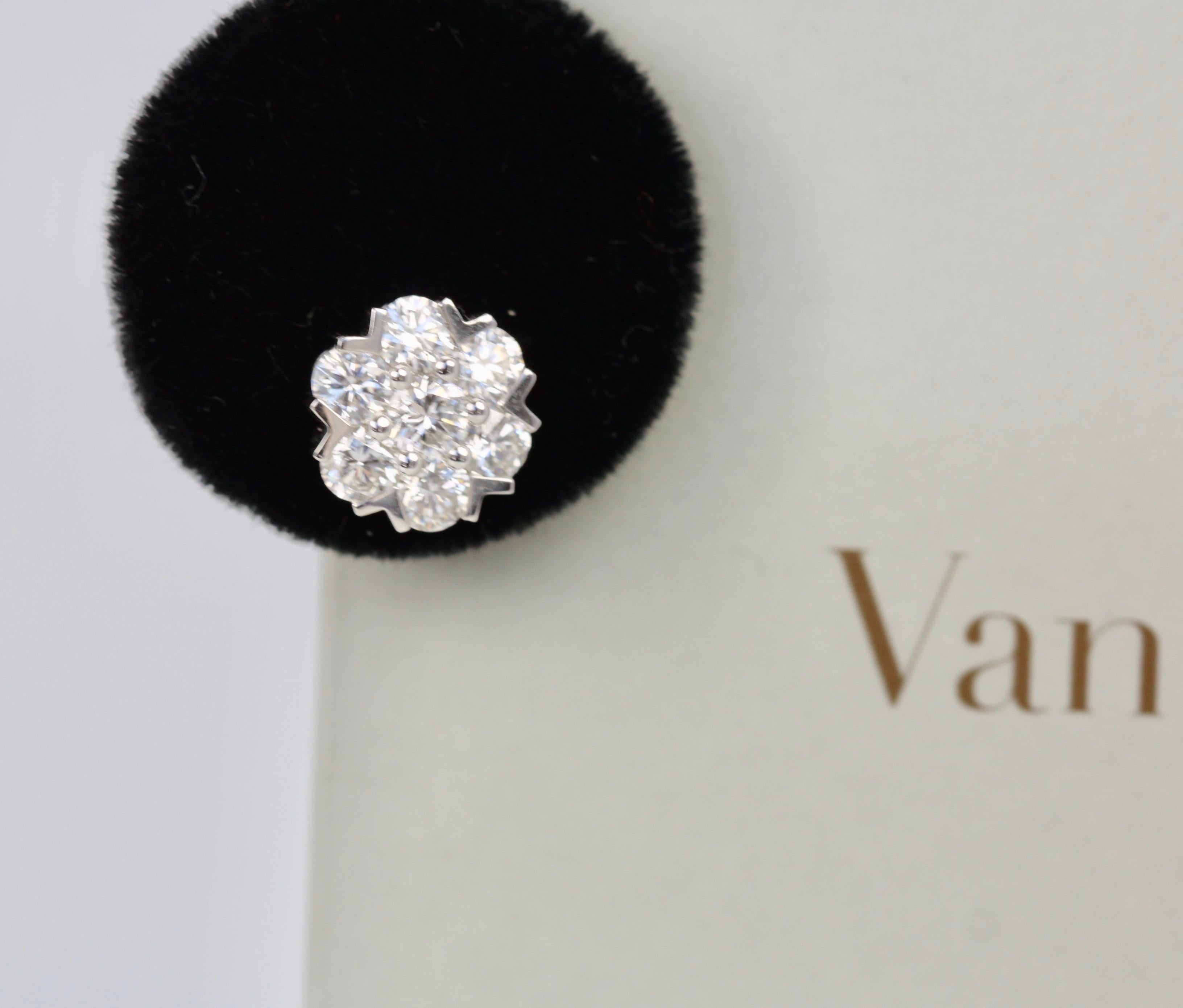 Van Cleef & Arpels Fleurette Large Diamond Stud Earrings 1