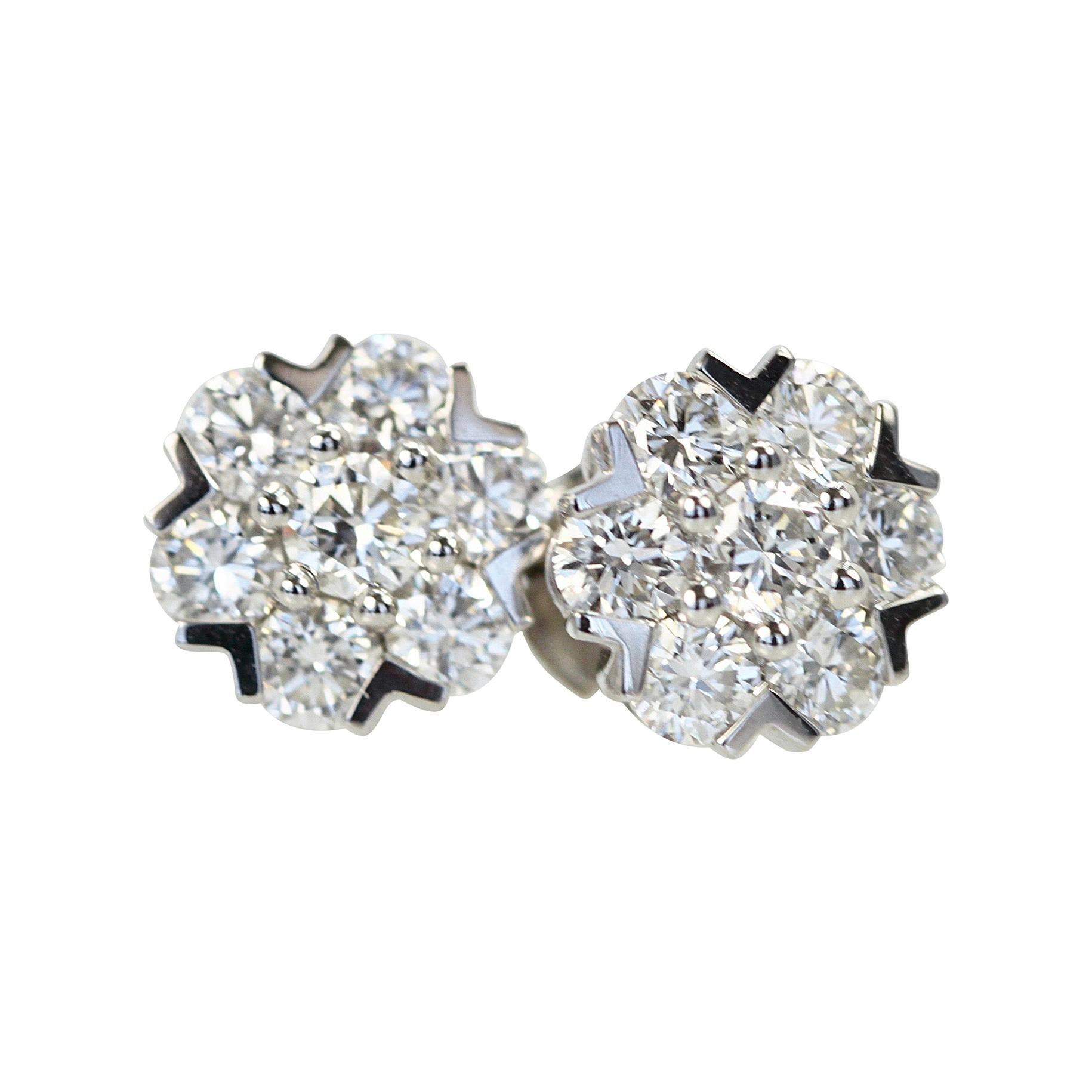 Van Cleef & Arpels Fleurette Large Diamond Stud Earrings