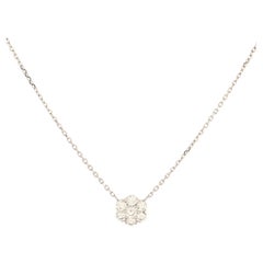 Van Cleef & Arpels Fleurette Pendant Necklace 18k White Gold and Diamond Large