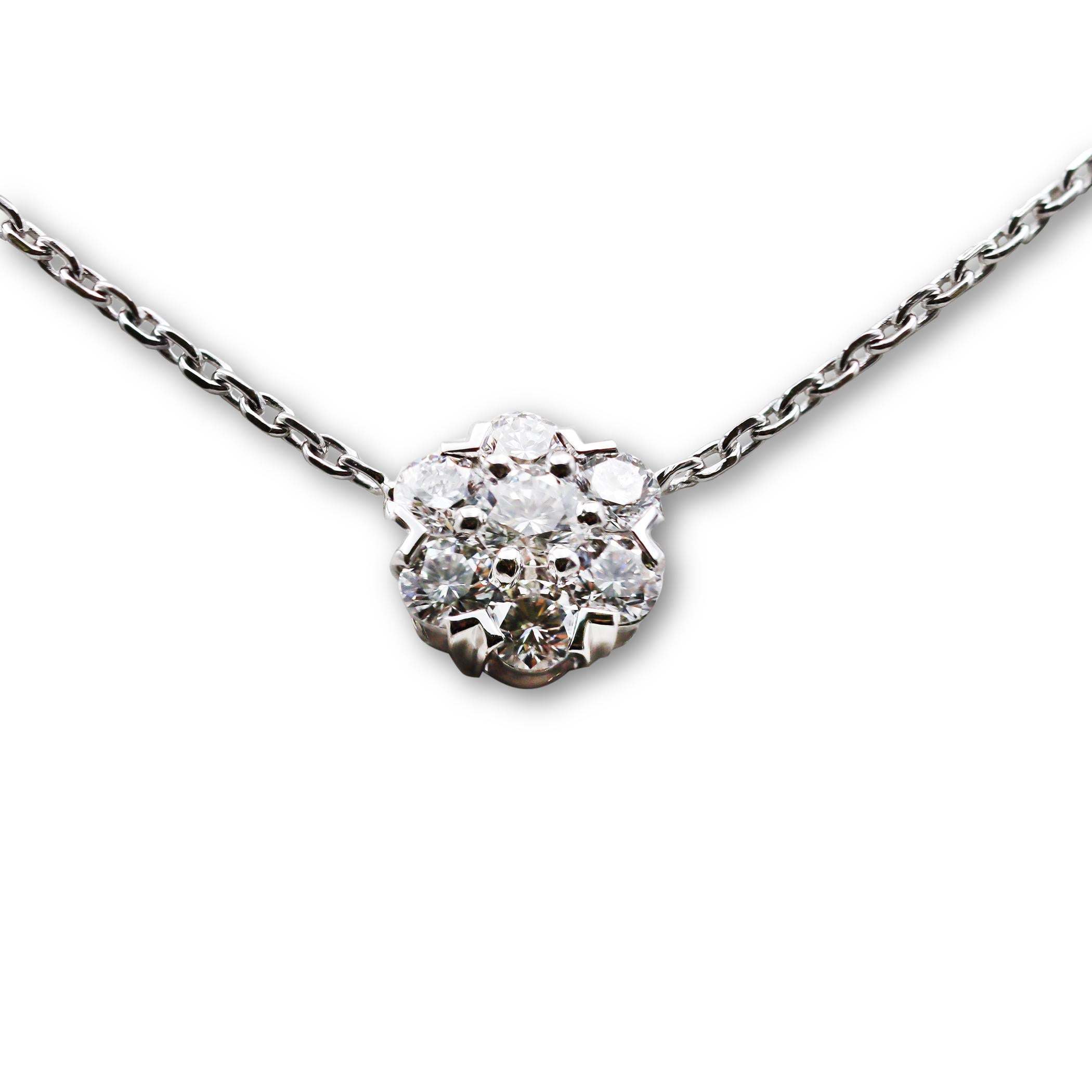 Brilliant Cut Van Cleef & Arpels Fleurette White Gold Diamond Necklace