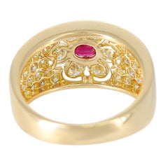 Van Cleef & Arpels, bague à fleurs en rubis et diamants, 18 carats, avec boîte VCA d'origine