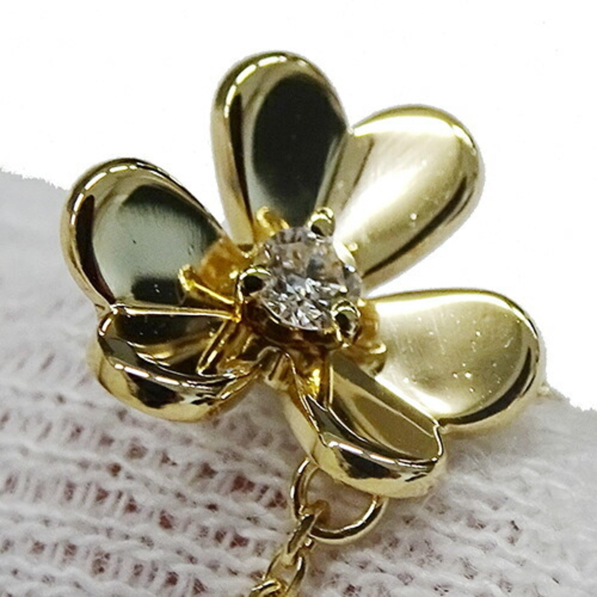 Women's Van Cleef & Arpels Flower Frivole Diamond Necklace in 18K Yellow Gold For Sale