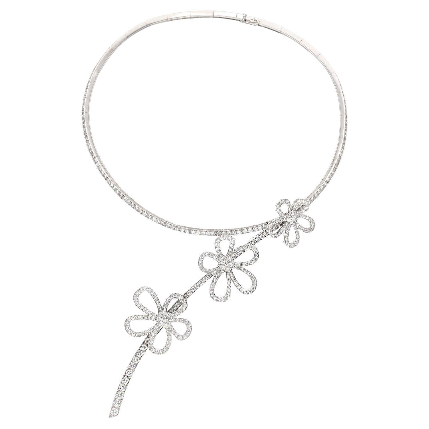Van Cleef & Arpels "Flower Lace" Collection Diamond Necklace For Sale