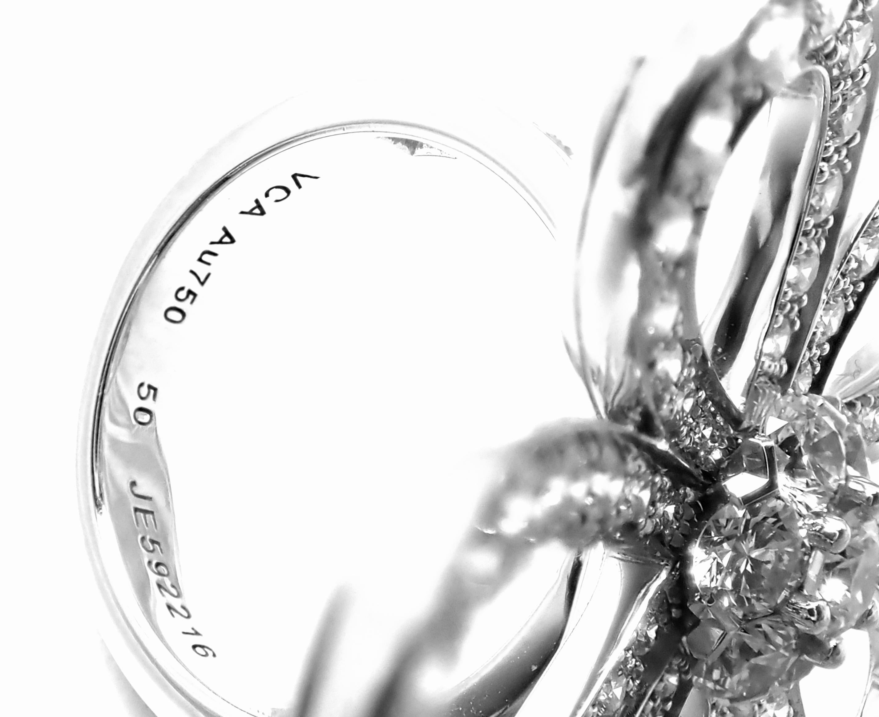 Van Cleef & Arpels Flowerlace Diamond Large White Gold Ring 2