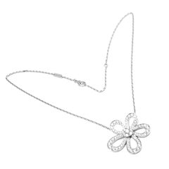 Van Cleef & Arpels Flowerlace Diamond White Gold Large Pendant Necklace