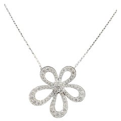 Van Cleef & Arpels Flowerlace Pendant Necklace, White Gold, Diamonds