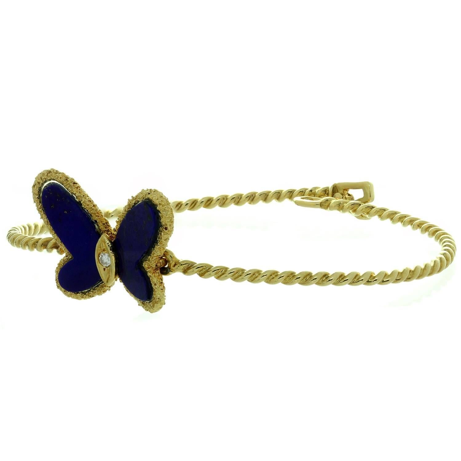 Women's Van Cleef & Arpels Flying Beauties Blue Lapis Lazuli Butterfly Bracelet