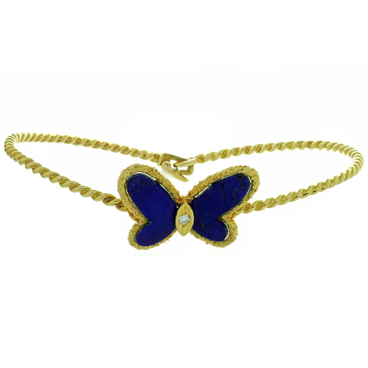 Van Cleef & Arpels Flying Beauties Blue Lapis Lazuli Butterfly Bracelet