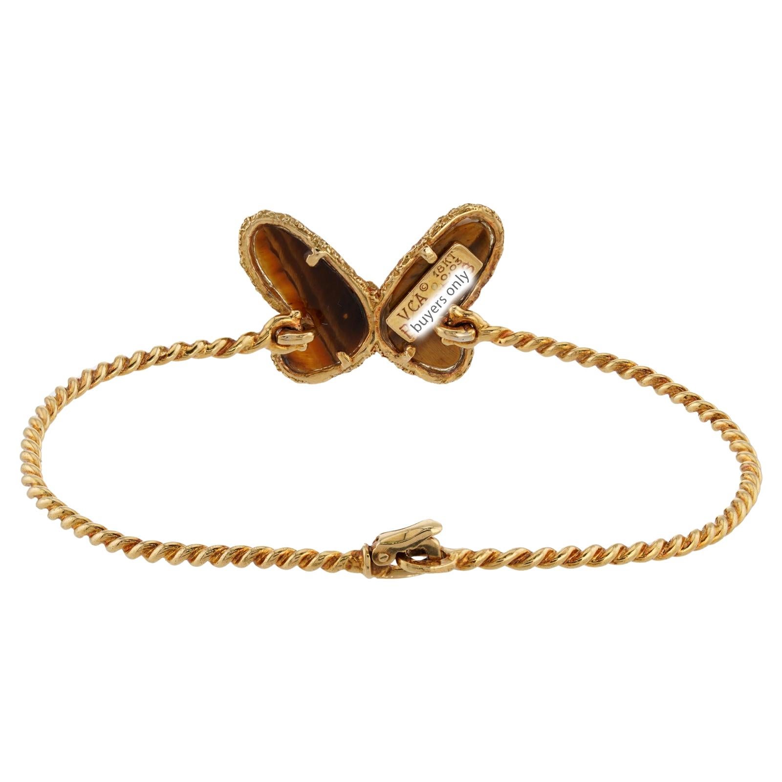 Women's VAN CLEEF & ARPELS Flying Beauties Tiger Eye Butterfly Bracelet