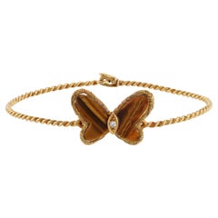 VAN CLEEF & ARPELS Flying Beauties Tiger Eye Butterfly Bracelet