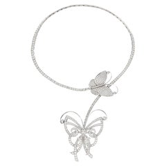 Van Cleef & Arpels Halskette mit fliegendem Schmetterlingshalsband und abnehmbarem Clip