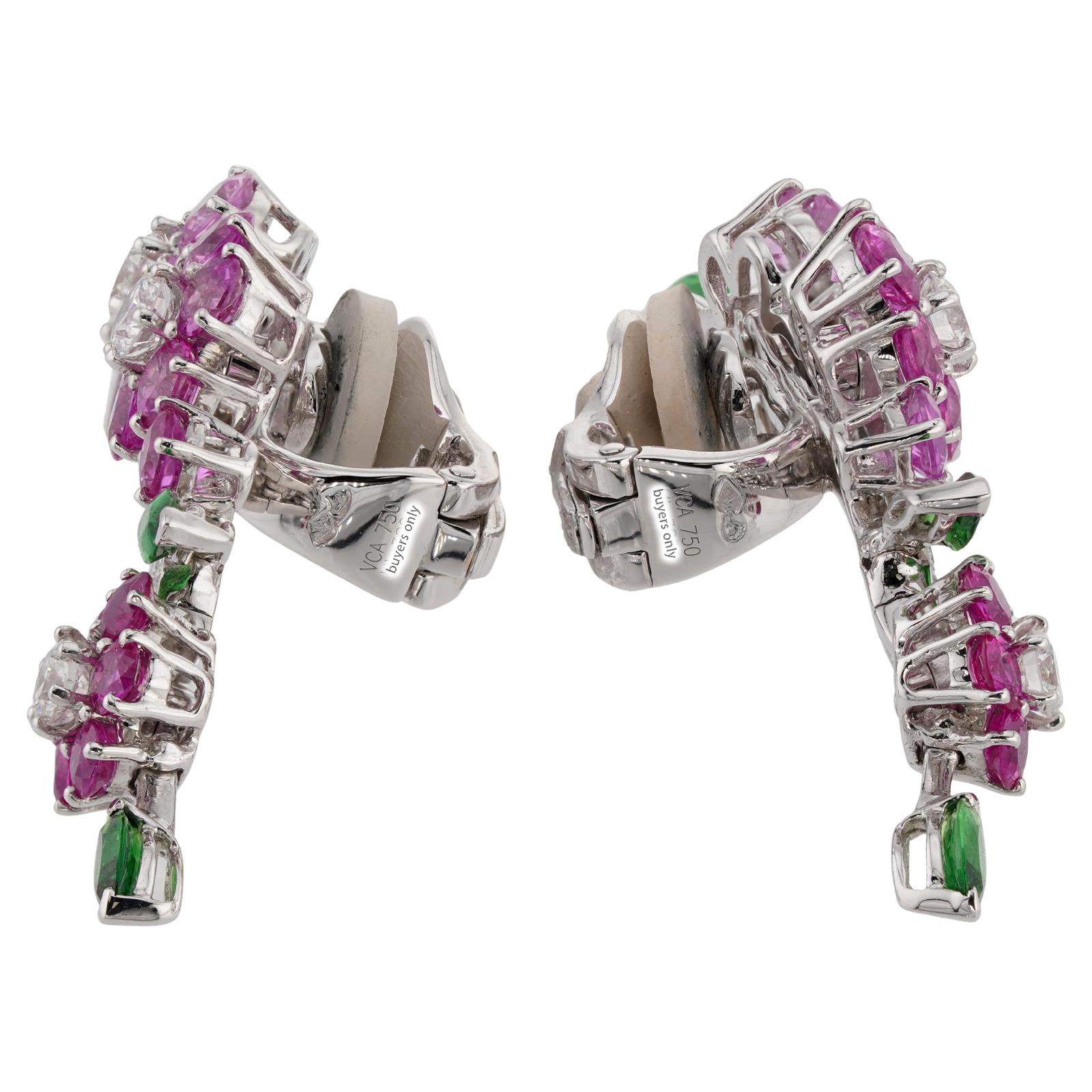 VAN CLEEF & ARPELS Folie des Pres Broderie Diamond Gold Earrings & Ring Set For Sale 3