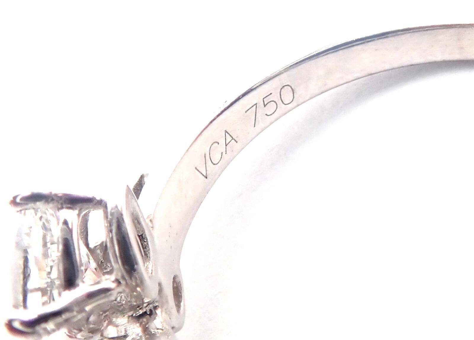 Van Cleef & Arpels Folie des Pres Bague fleur en or blanc en vente 1