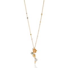 Van Cleef & Arpels Folie Des Pres Diamond & Sapphire Flower Necklace in 18kyg