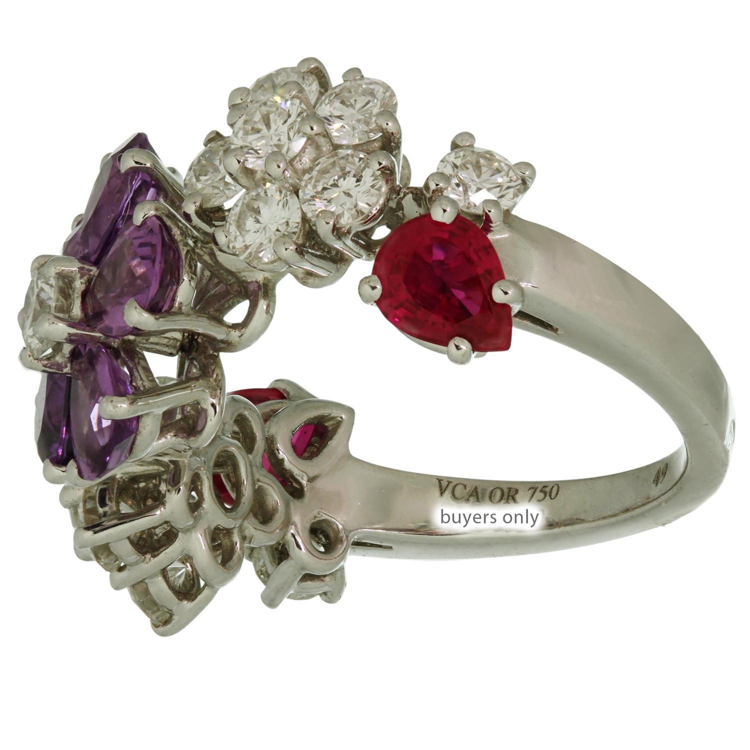 Women's Van Cleef & Arpels Folie Des Prés Diamond Sapphire White Gold Ring