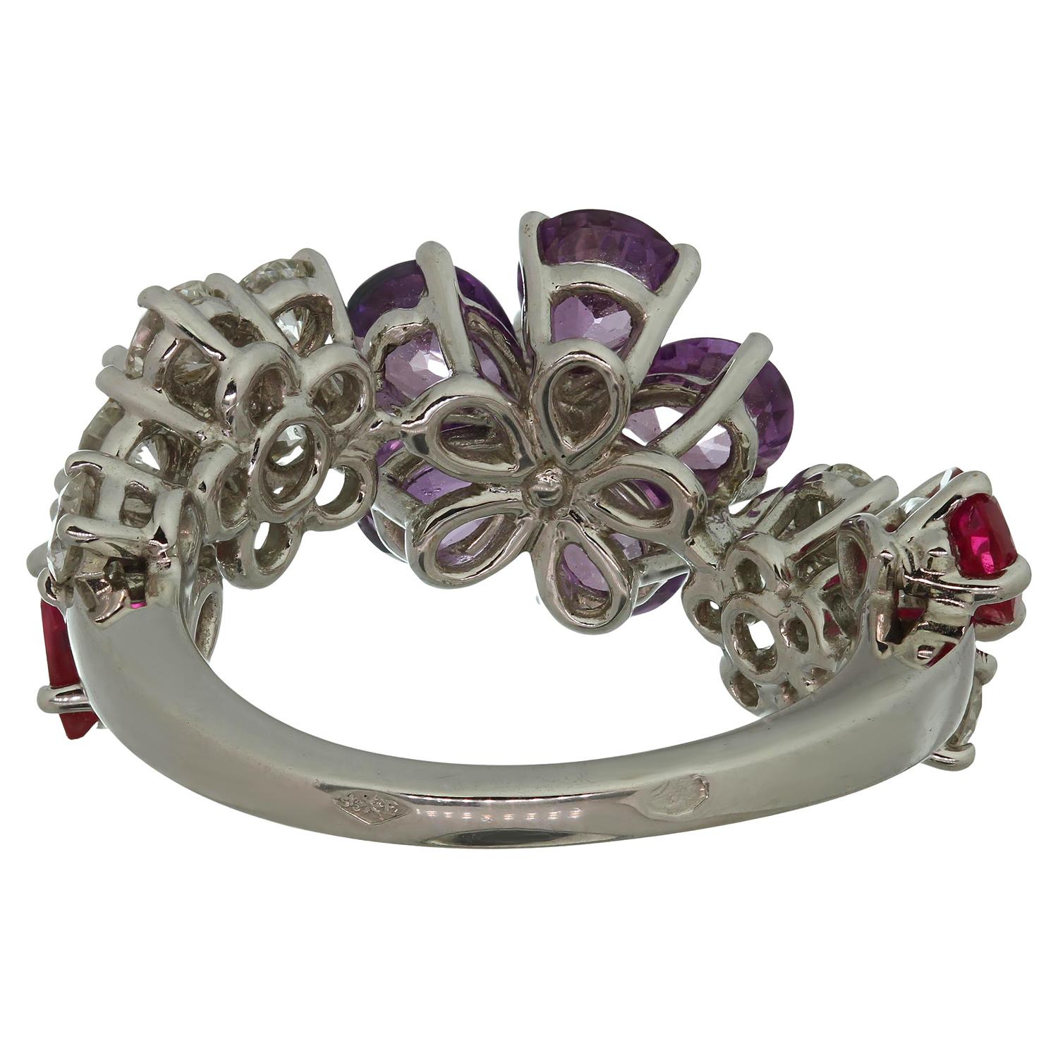 Van Cleef & Arpels Folie Des Prés Diamond Sapphire White Gold Ring 1