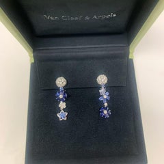 Van Cleef & Arpels Folie des Prés Earrings 18K White Gold, Sapphires Diamonds
