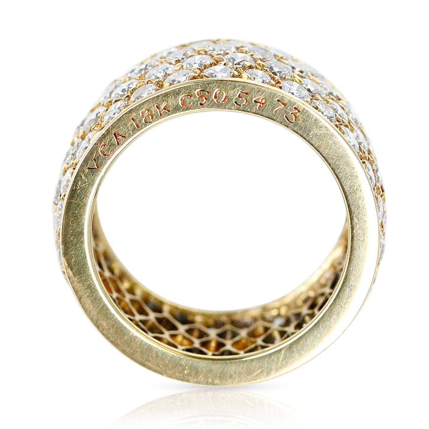 Van Cleef & Arpels: Vierreihiges Diamantband, 18 Karat Gelbgold für Damen oder Herren im Angebot