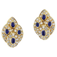 Pendientes Van Cleef & Arpels de cuatro cabujones de zafiro y diamantes, 18k