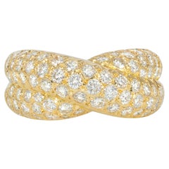 Van Cleef & Arpels, France Estate Gold and Diamond Crossover Style Ring