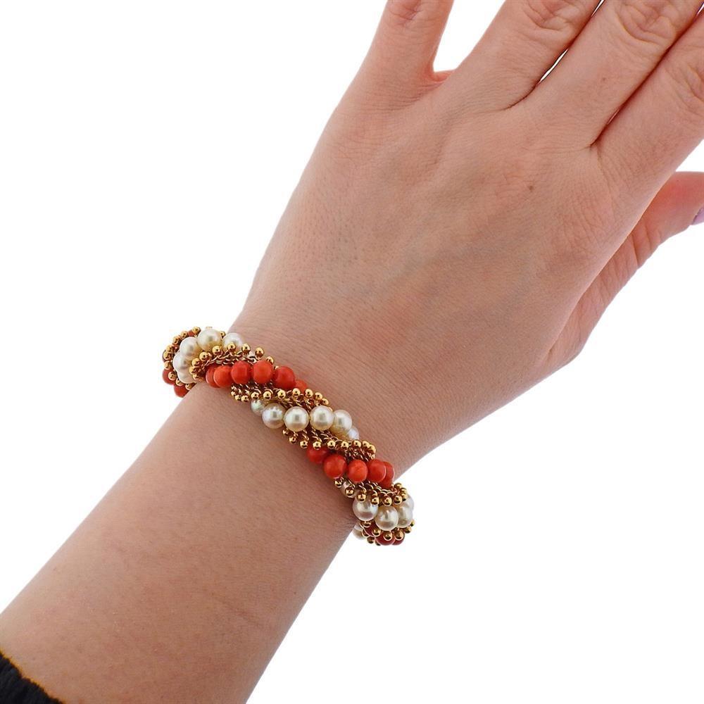 coral and gold bracelet