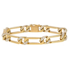 Retro Van Cleef & Arpels, France Mid-Century Gold and Diamond Figaro Link Bracelet