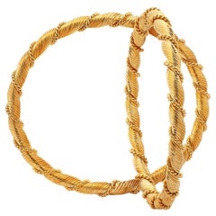 Van Cleef & Arpels France Vintage Twisted Gold Bangle Bracelets