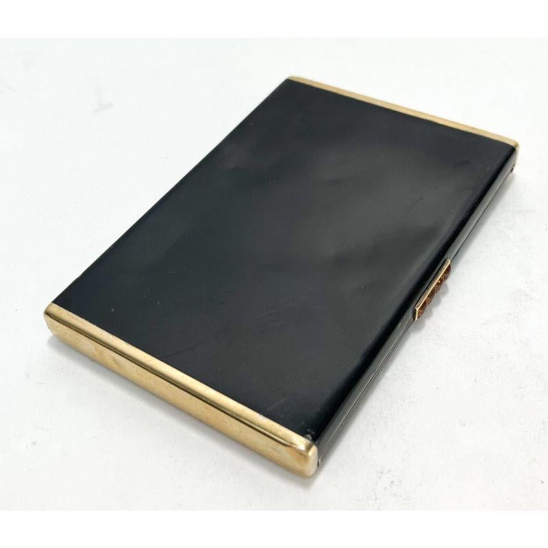 20th Century Van Cleef & Arpels French Art Deco Gold & Black Lacquer Box Card Case, c1930