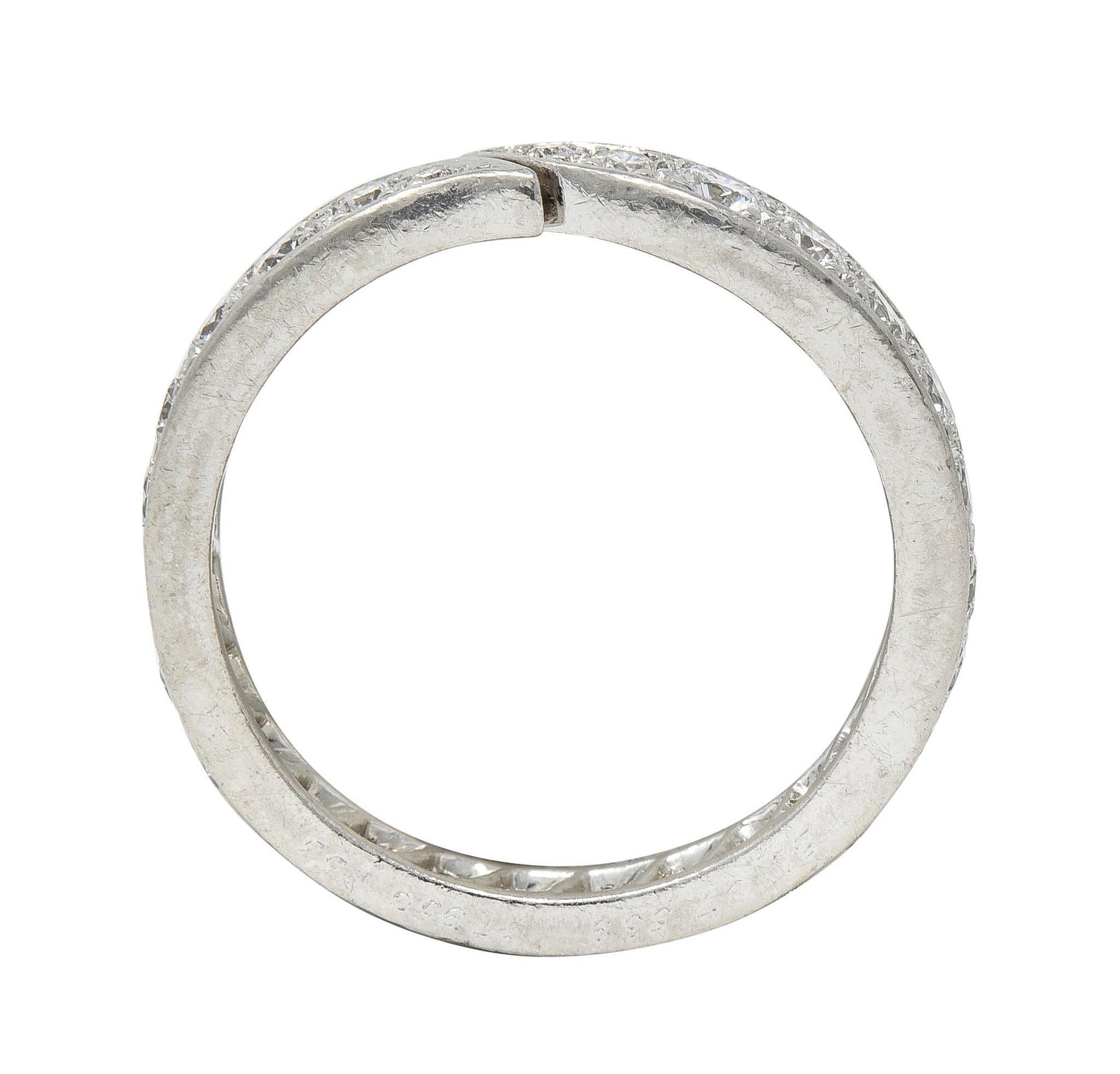 Van Cleef & Arpels French 1.50 CTW Diamond Platinum Bypass Eternity Band Ring 5