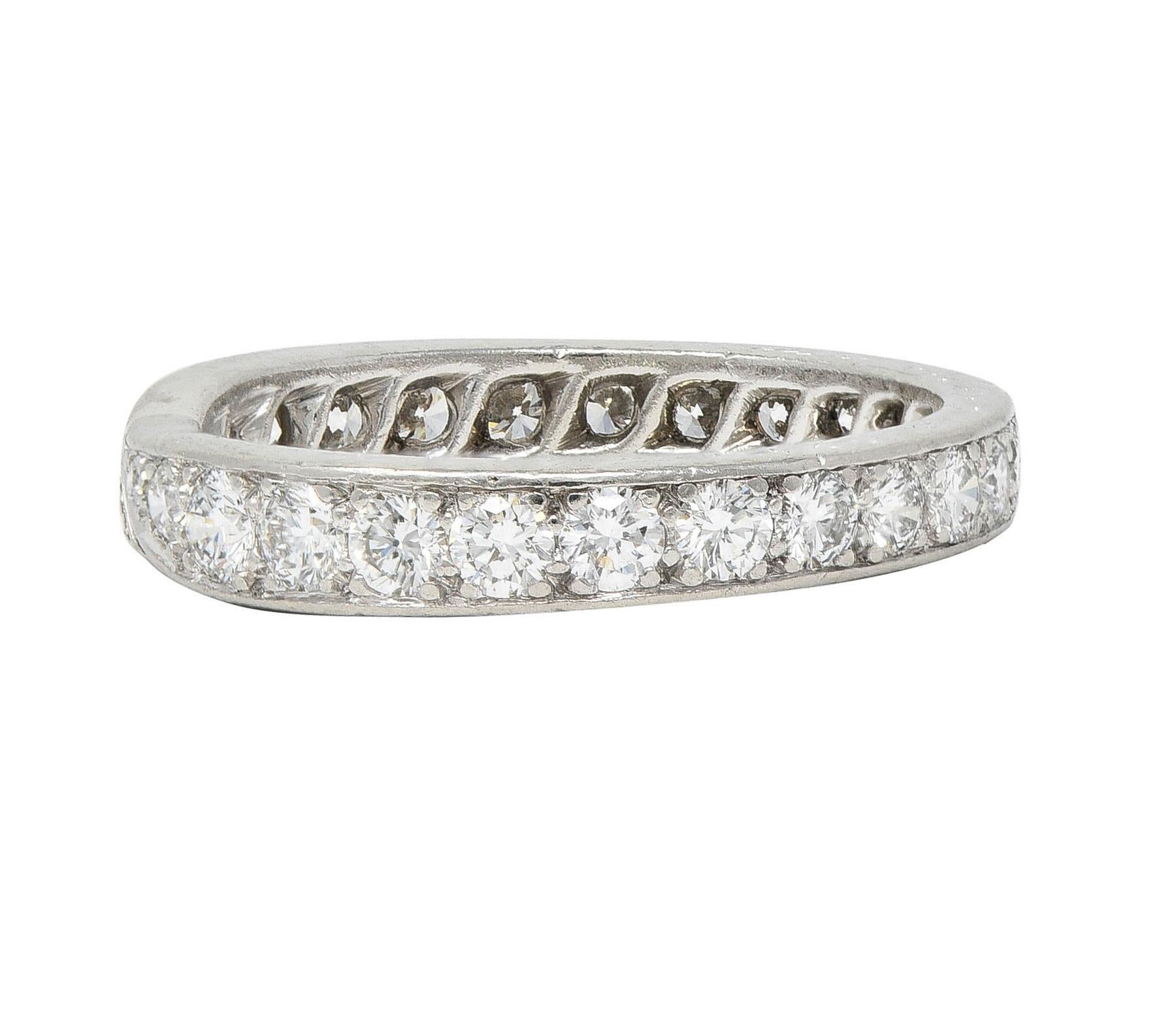 Van Cleef & Arpels French 1.50 CTW Diamond Platinum Bypass Eternity Band Ring 1