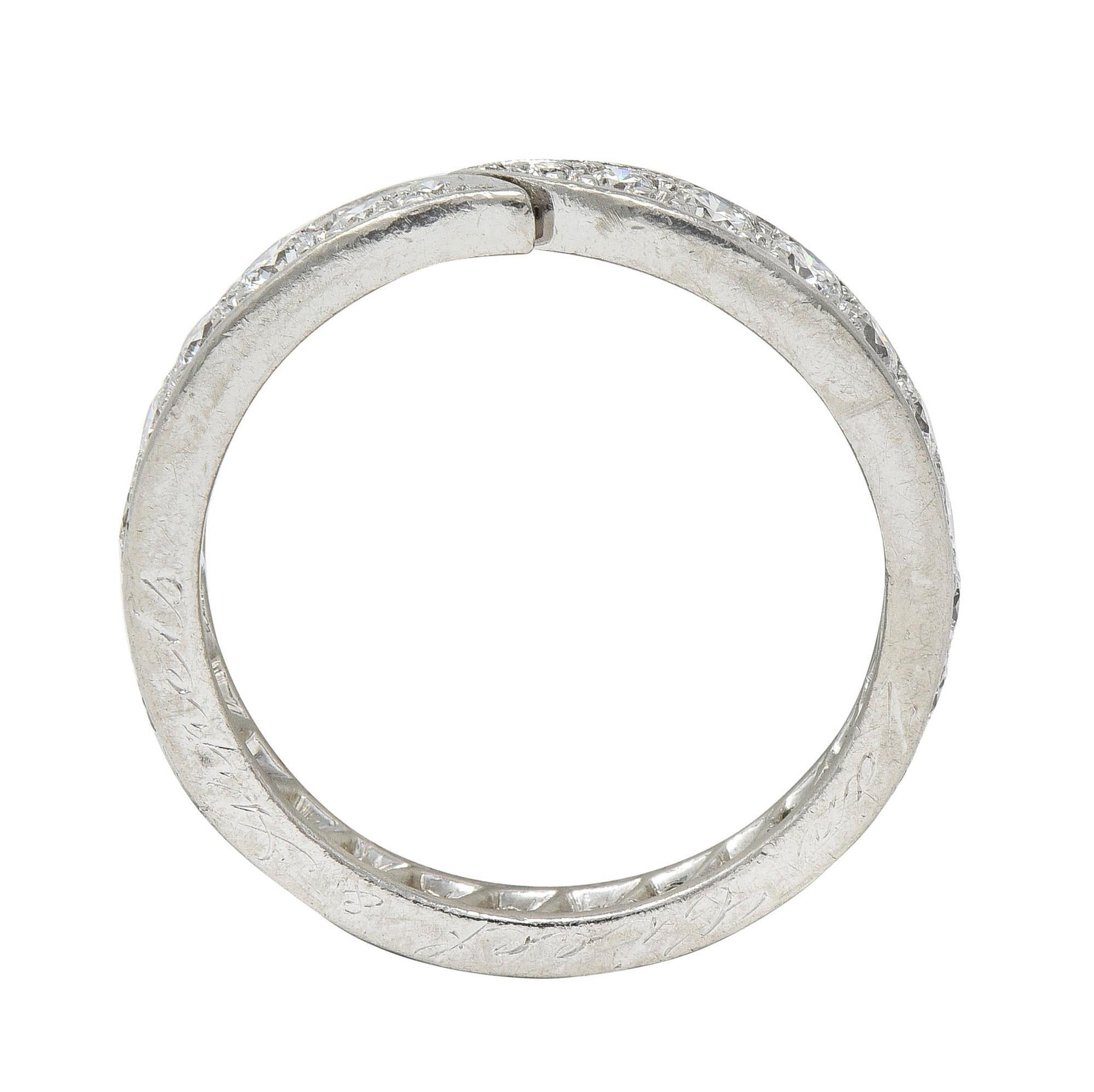 Van Cleef & Arpels French 1.50 CTW Diamond Platinum Bypass Eternity Band Ring 2