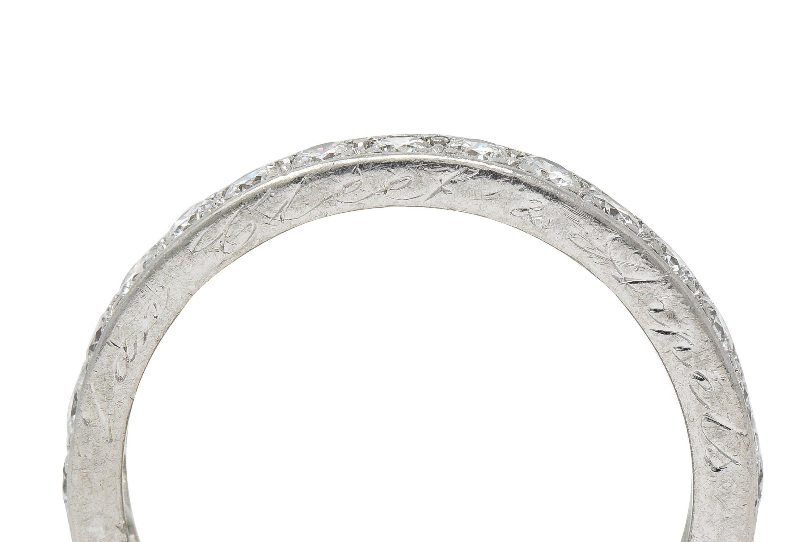 Van Cleef & Arpels French 1.50 CTW Diamond Platinum Bypass Eternity Band Ring 4