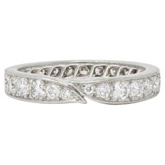Van Cleef & Arpels French 1.50 CTW Diamond Platinum Bypass Eternity Band Ring