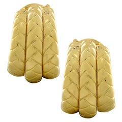 Van Cleef & Arpels French 18 Karat Yellow Gold Vintage Hoop Earrings