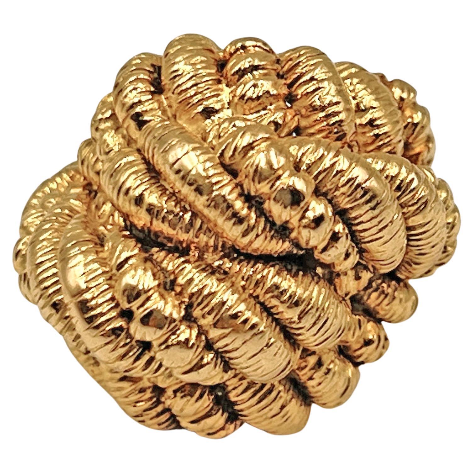 Van Cleef and Arpels French 18k Gold Nautical Knot Ring at 1stDibs