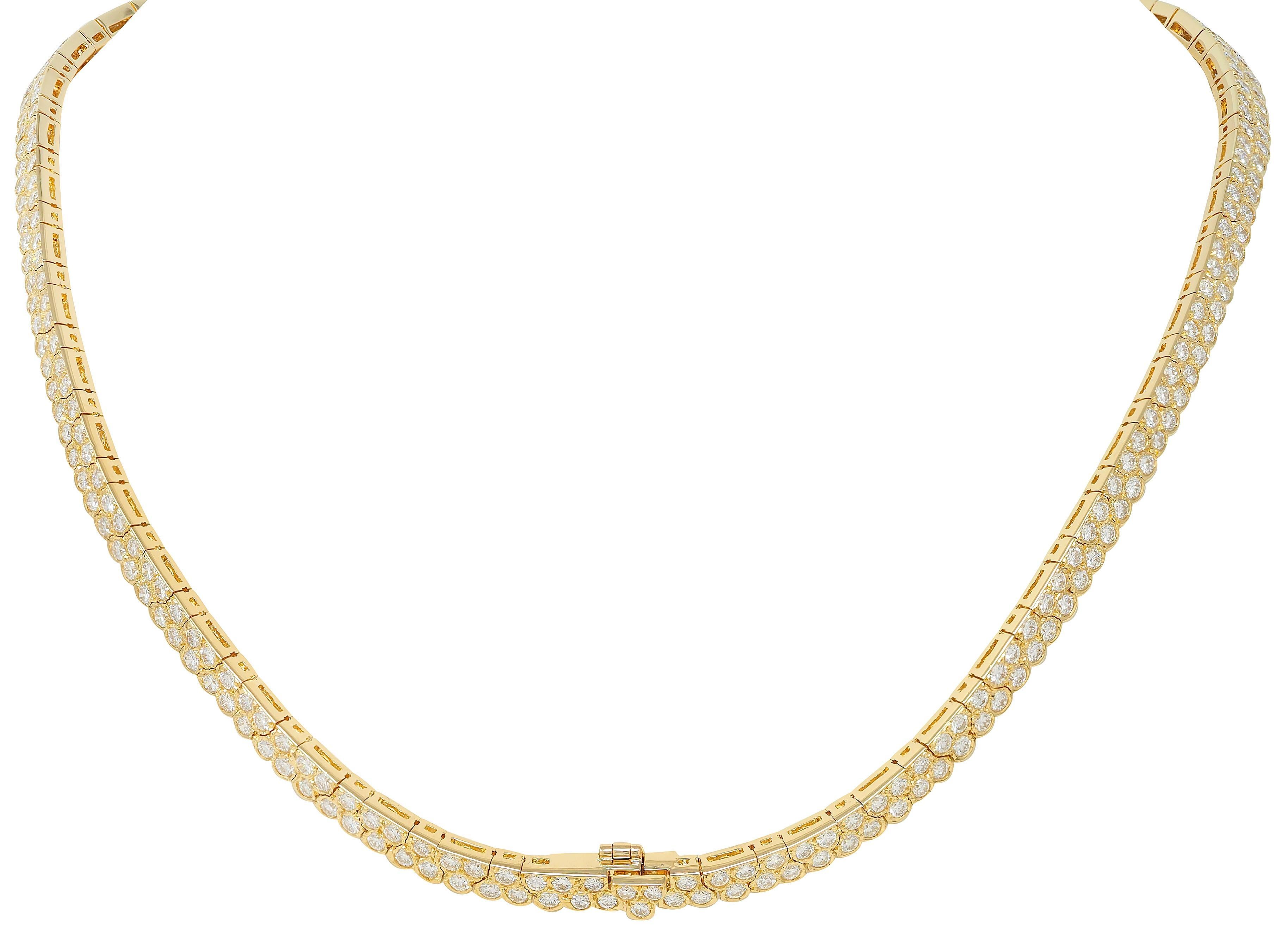 Van Cleef & Arpels Collier à nœud en or jaune 18 carats et diamants de 20,62 CTW en vente 3