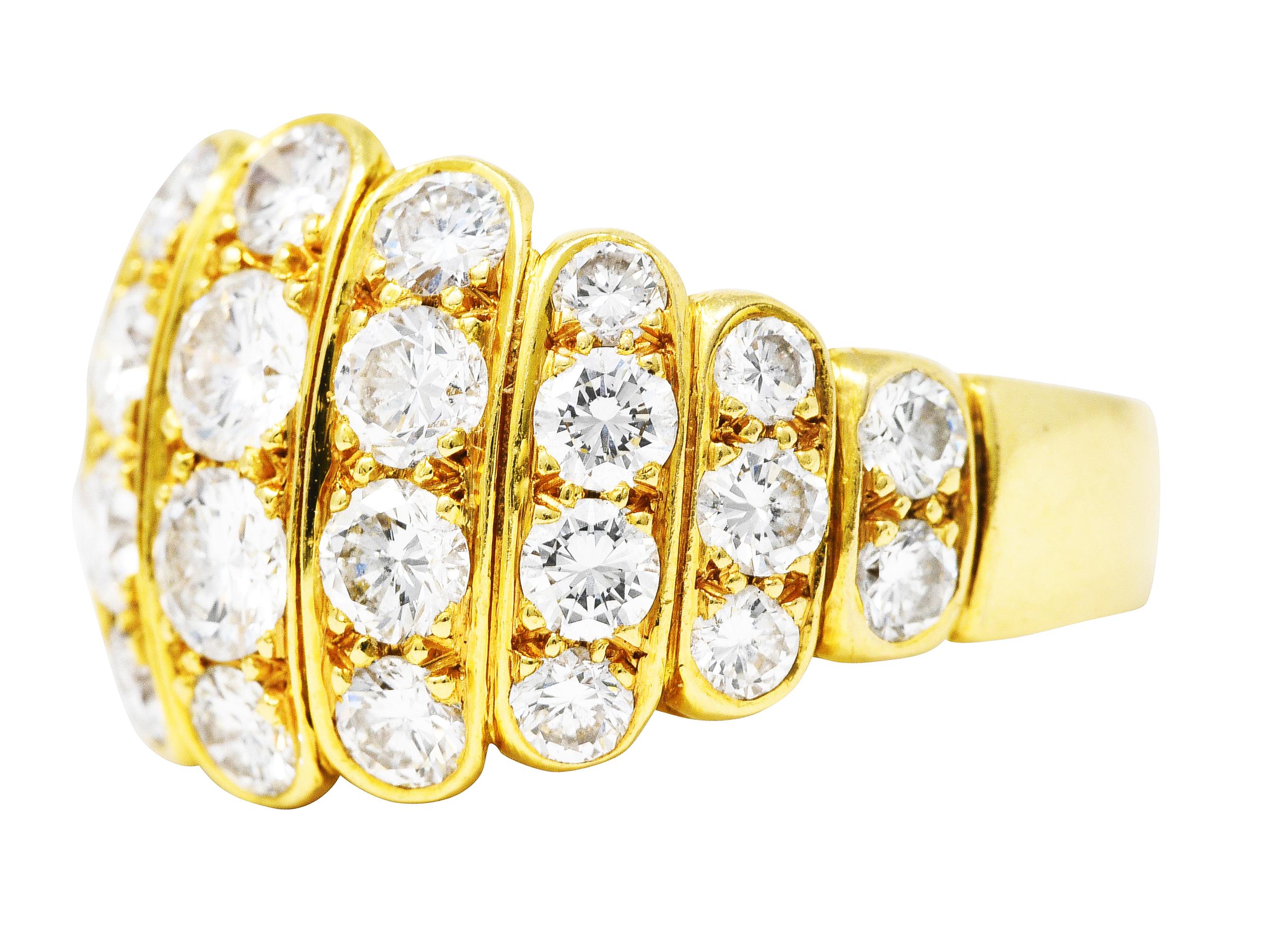 Van Cleef & Arpels Französischer Vintage-Ring, 2,95 Karat Diamant 18 Karat Gelbgold im Zustand „Hervorragend“ in Philadelphia, PA