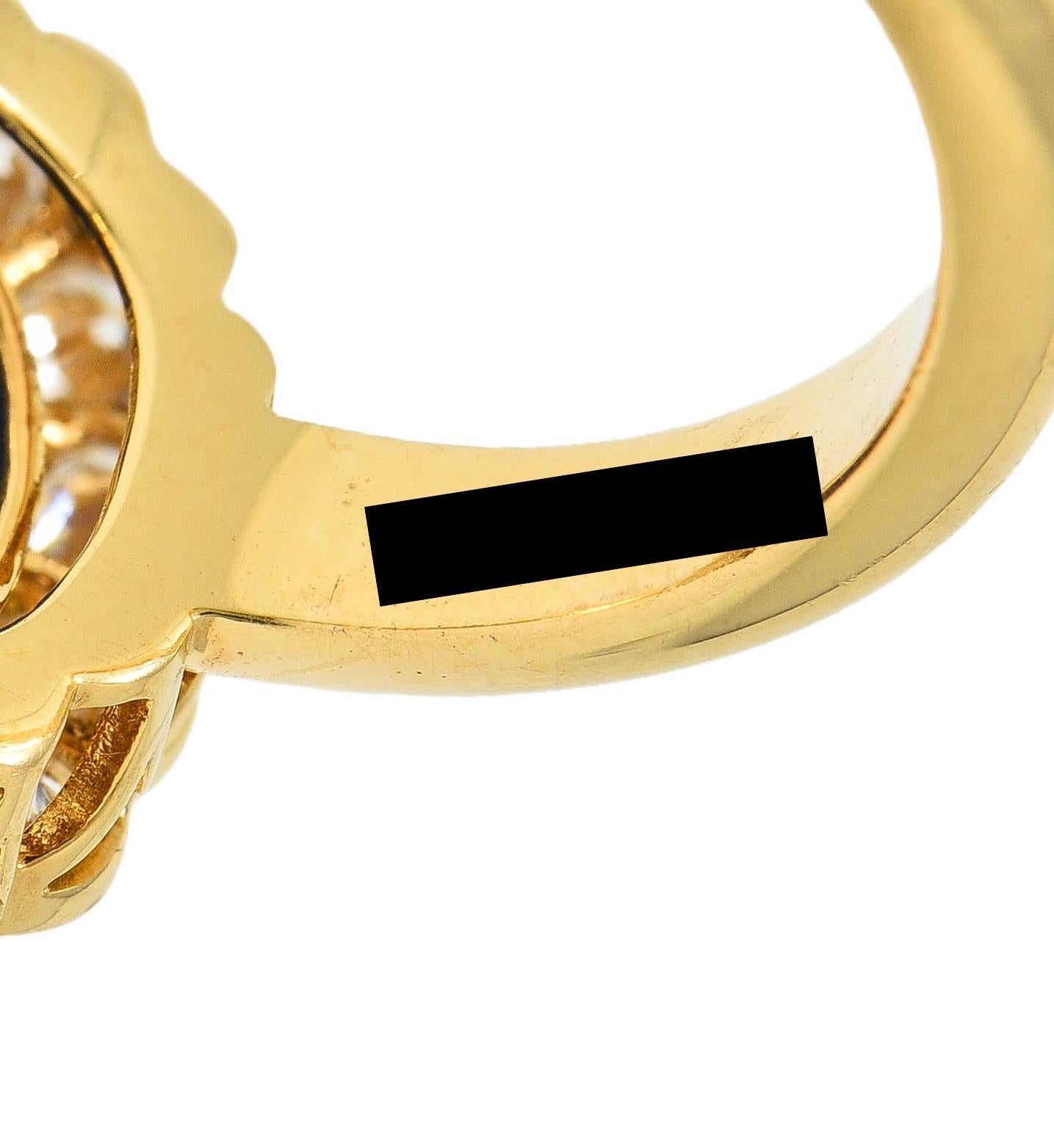 Van Cleef & Arpels French 7.05 CTW No Heat Burma Sapphire Diamond 18K Gold Ring For Sale 4