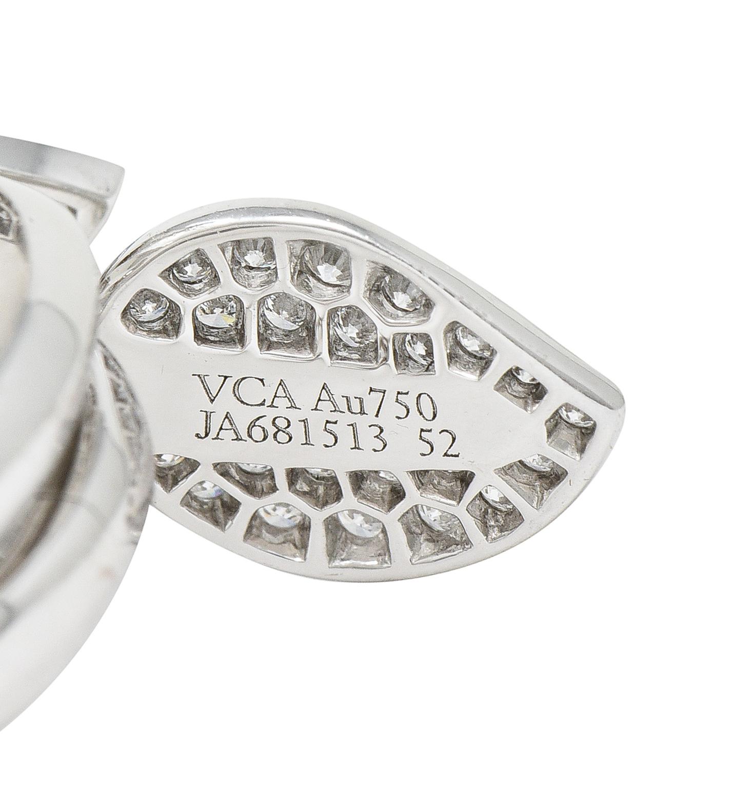 Van Cleef & Arpels Französischer Diamant 18 Karat Gold Zwischen den Fingern Lotus Ring 7