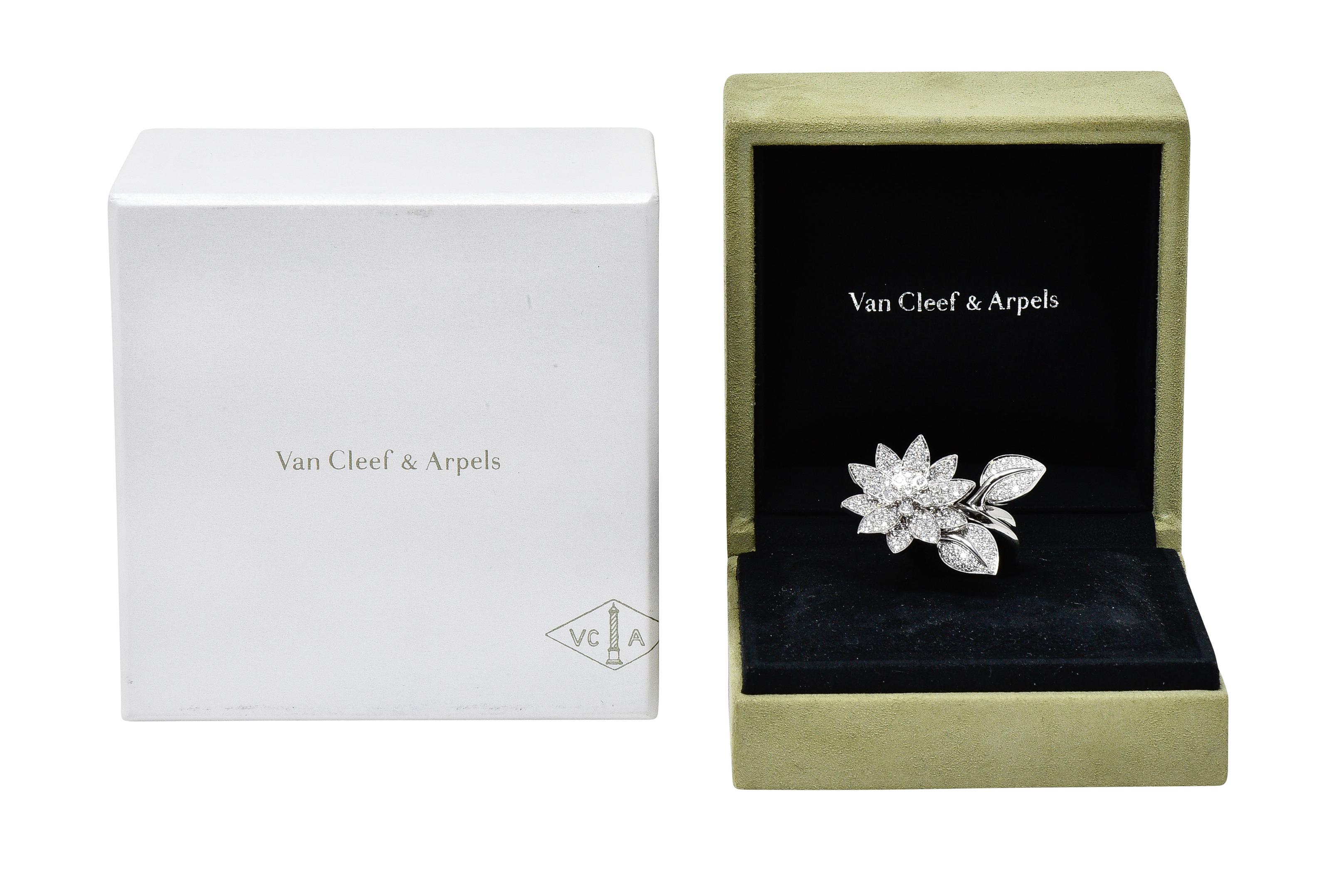 Van Cleef & Arpels Französischer Diamant 18 Karat Gold Zwischen den Fingern Lotus Ring (Zeitgenössisch)